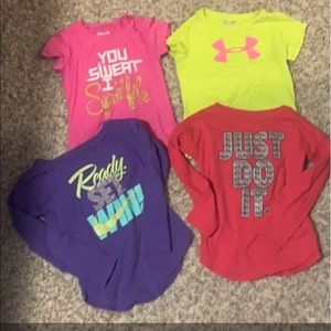 2 long sleeve, 2 T-shirts. Size 6 girls